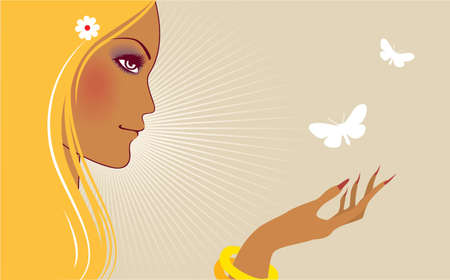 Vector illustration of Beauty woman picのイラスト素材