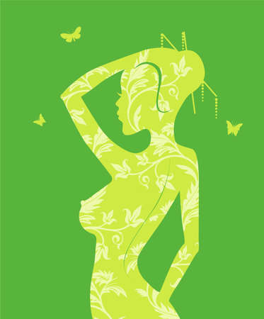 Vector illustration of Beauty floral womanのイラスト素材