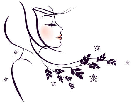 Vector illustration of Beauty floral womanのイラスト素材