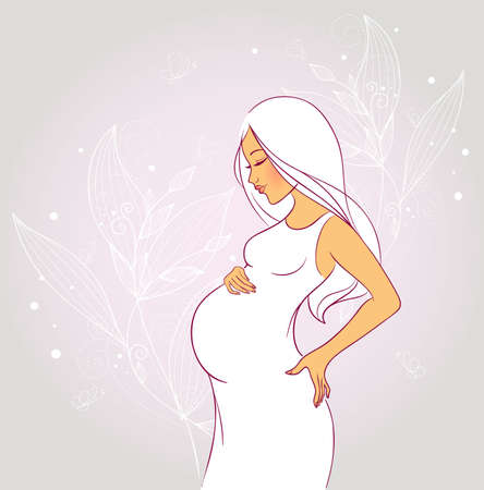 Beauty pregnant womanのイラスト素材