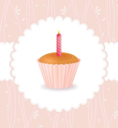 Vintage card with birthday cakeのイラスト素材