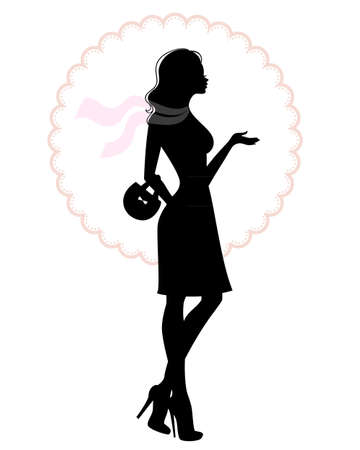 illustration of Woman's silhouetteのイラスト素材