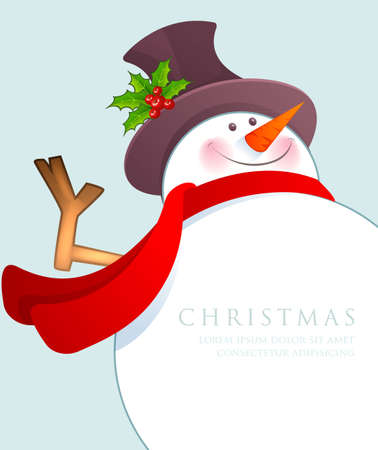 Vector illustration of Christmas Snowmanのイラスト素材