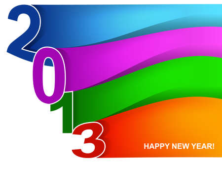  illustration of Colorful wave New year cardのイラスト素材