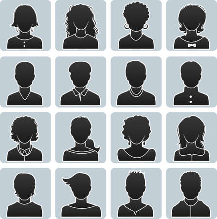  illustration of Man and woman avatarsのイラスト素材