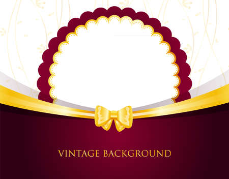  illustration of Vintage Invitation with bowのイラスト素材