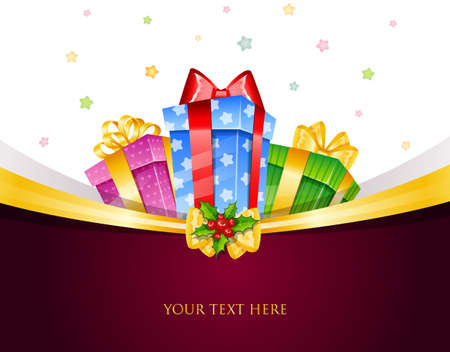  illustration of Colorful gift boxes with bowsのイラスト素材