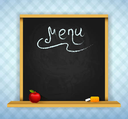  illustration of Wooden chalkboard for restaurant menuのイラスト素材