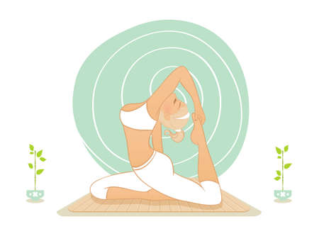  illustration of Beautiful woman doing yoga practiceのイラスト素材