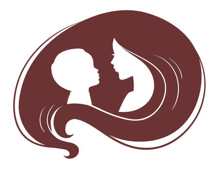 Vector illustration of Mother and sonのイラスト素材
