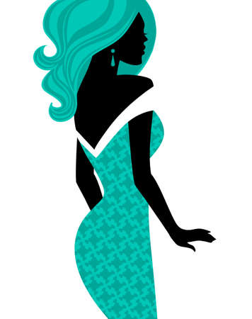 illustration of Woman's silhouetteのイラスト素材