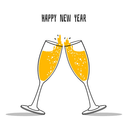 Vector illustration of Two Glasses of champagneのイラスト素材