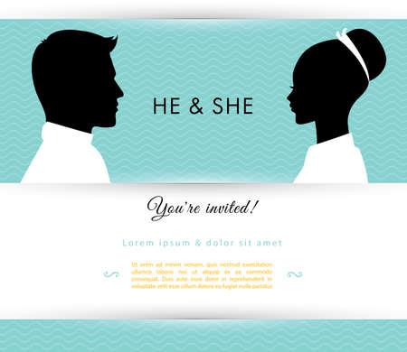 Vector illustration of He & Sheのイラスト素材