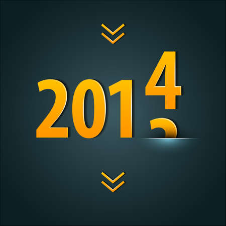 Vector illustration of New year 2014のイラスト素材