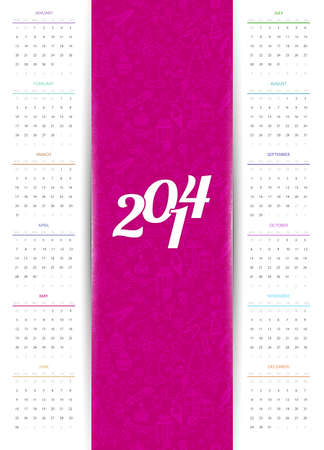 Vector illustration of Calendar 2014のイラスト素材