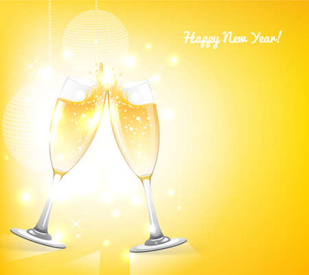 Vector illustration of Glasses of champagneのイラスト素材