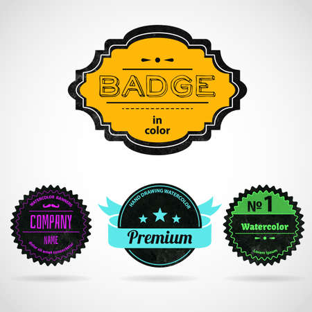 Vector illustration of Color badgesのイラスト素材