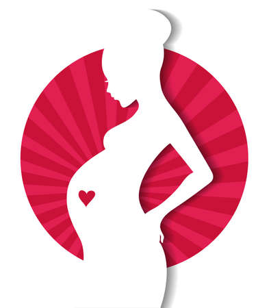 Vector illustration of Pregnant woman's silhouetteのイラスト素材