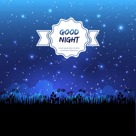 Vector illustration of Good night designのイラスト素材