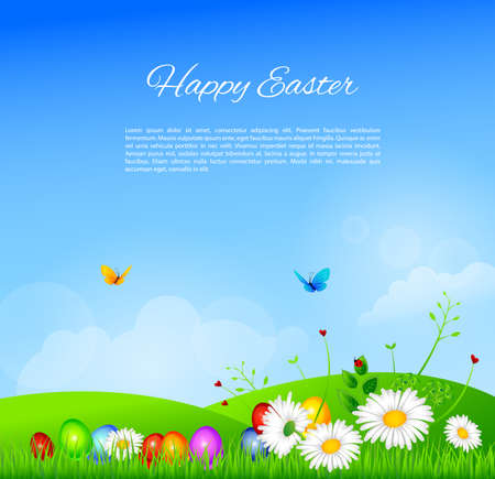 Vector illustration    of Easter design templateのイラスト素材