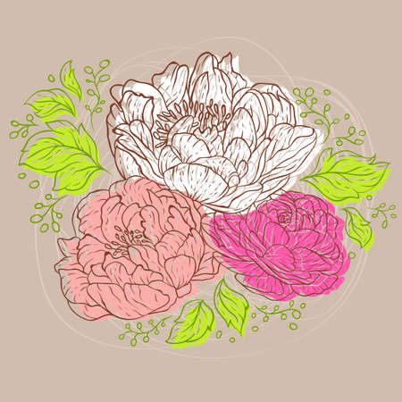 Vector illustration      of Flowers backgroundのイラスト素材