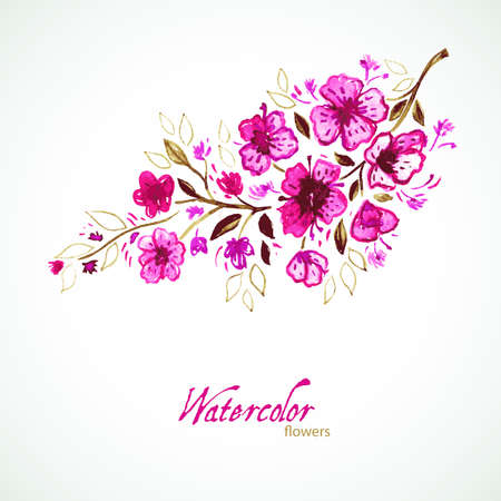 Vector illustration     of Watercolor floralのイラスト素材