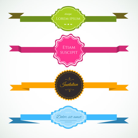 Vector illustration (eps 10) of Ribbon's colorful setのイラスト素材