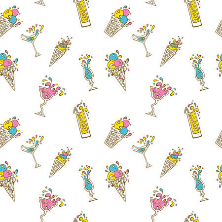 illustration of Cocktails iconsのイラスト素材