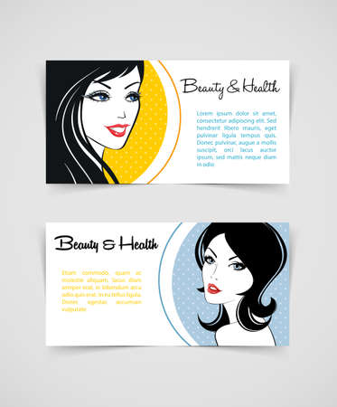 Vector illustration (eps 10) of Cards with womenのイラスト素材
