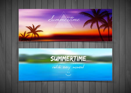 Vector illustration (eps 10) of Tropical cardsのイラスト素材