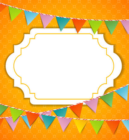 Vector illustration of Bunting party color flagsのイラスト素材