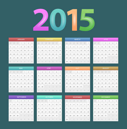 Vector illustration of Calendar for 2015のイラスト素材