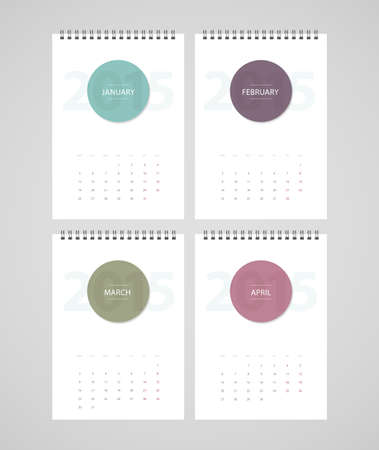 Vector illustration (eps 10) of Calendar for 2015のイラスト素材