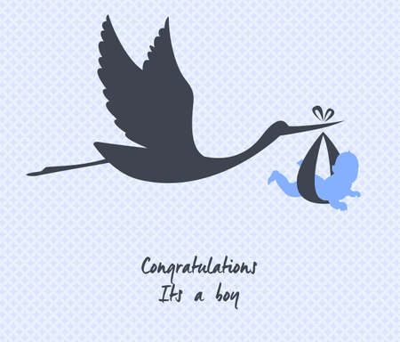 illustration of Stork with babyのイラスト素材