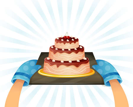 illustration of Sweet chocolate cakeのイラスト素材
