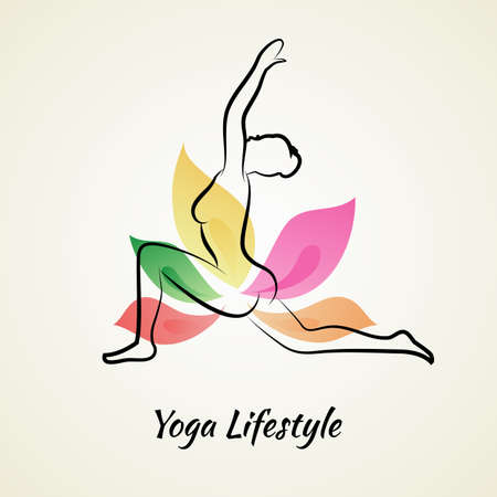Vector illustration of Beautiful woman doing yogaのイラスト素材