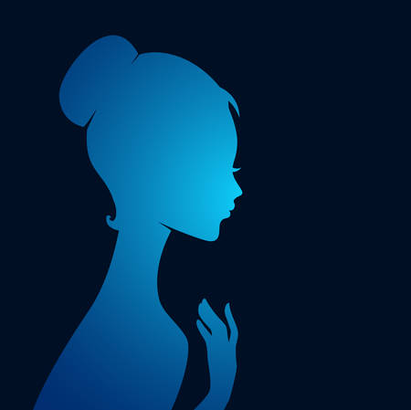 Vector illustration of Beautiful woman's silhouette imageのイラスト素材