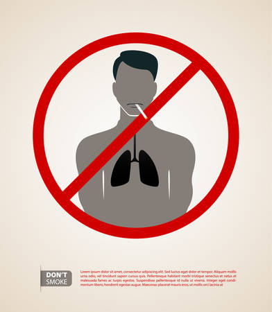 Vector illustration of Silhouette man with cigaretteのイラスト素材