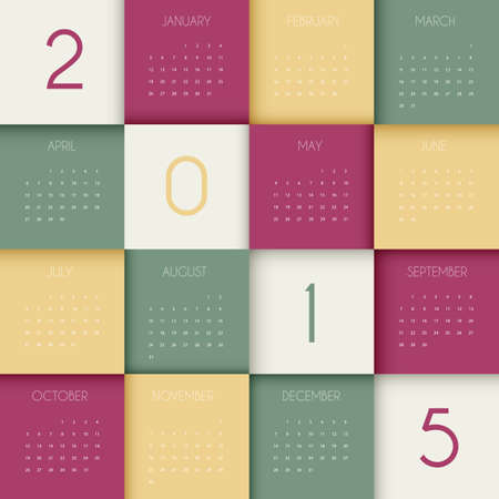 Vector illustration of Calendar for 2015 yearのイラスト素材