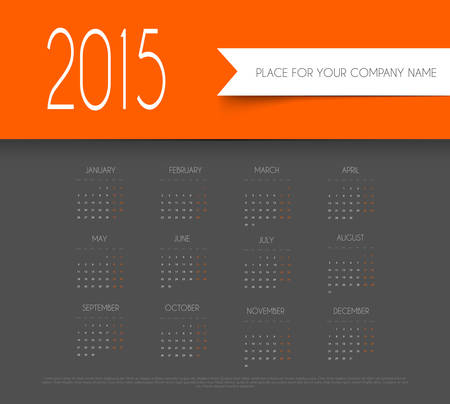 Vector illustration of Calendar for 2015 yearのイラスト素材