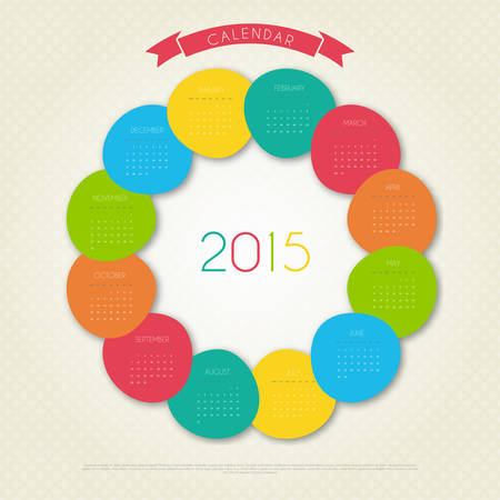 Vector illustration of Calendar for 2015 yearのイラスト素材