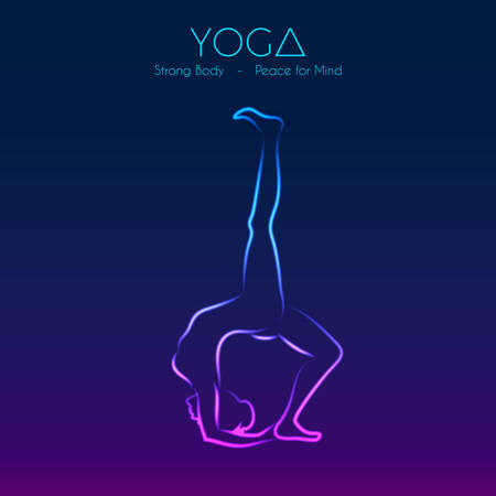 Vector illustration of Yoga pose woman's silhouetteのイラスト素材
