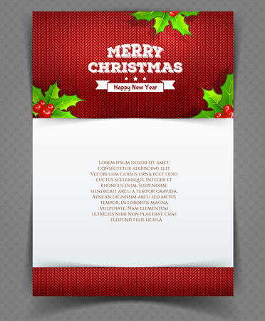 Vector illustration of Xmas back with holly leavesのイラスト素材