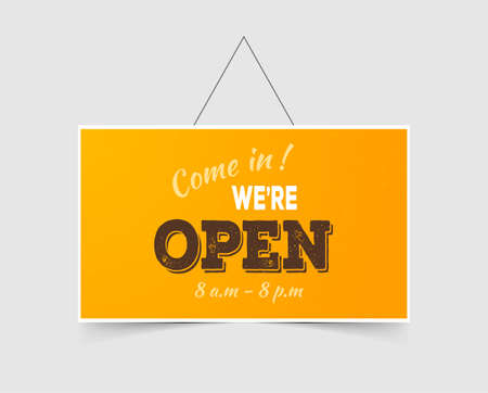 illustration of Come in We\'re openのイラスト素材