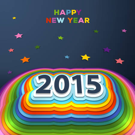 Vector illustration of 2015 colorful paper decorのイラスト素材