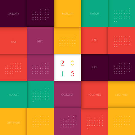 Vector illustration of Calendar for 2015 yearのイラスト素材