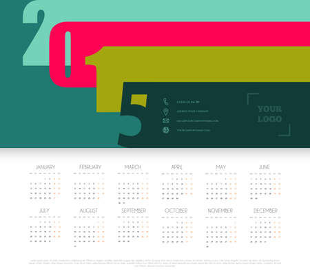 Vector illustration of Calendar for 2015 yearのイラスト素材