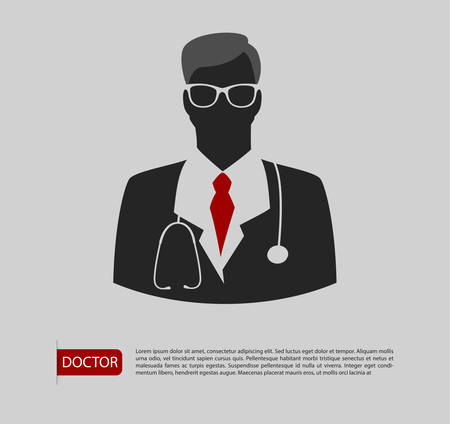 Vector illustration of Doctor man icon 2 colorsのイラスト素材