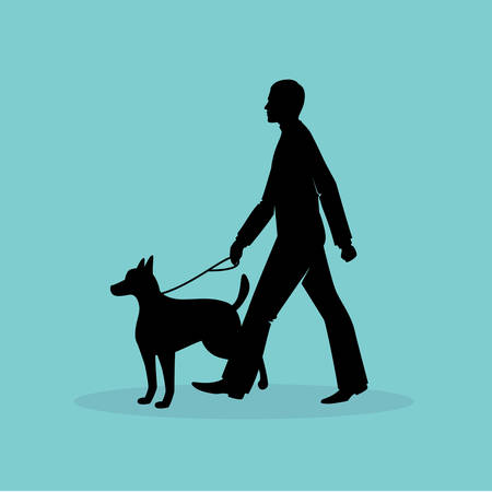 Vector illustration of Blind man silhouette imageのイラスト素材