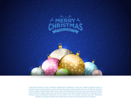 Vector illustration of Christmas balls template backgroundのイラスト素材